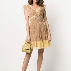 NWT! Self Portrait Polka Dot Lace Tea Dress sz US4